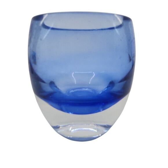 Set Of 4 Crate and Barrel Diva Votive Cobalt Blue Art Glass Candle Holder Poland - Picture 9 of 9